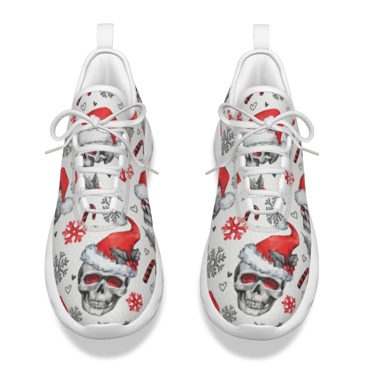 Santa claus Men's Light Sports Shoes, Christmas skull skeleton shoes