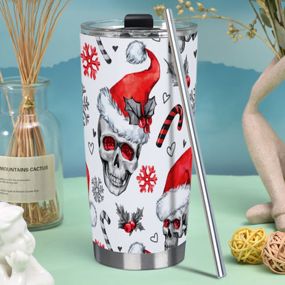 Skull ChristmasTumbler 20/30oz (with Straw)