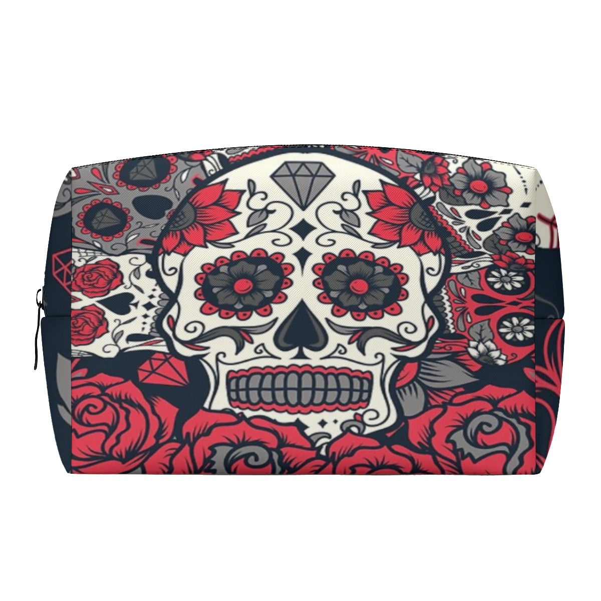 Sugar skull Day of the dead Cosmetic Bag, Mexican skeleton skull cosmetic bag purse wallet