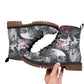 Sugar skull grim reaper kiss girls Men's Martin Short Boots