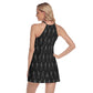Halloween skeleton dancing Women's Round Neck Above Knee Dress