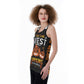 Sugar skull pumpkin Halloween Women's Back Hollow Tank Top