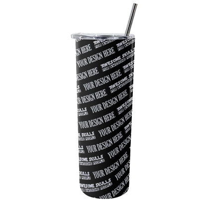 Custom - Glitter Tumbler With Stainless Steel Straw 20oz