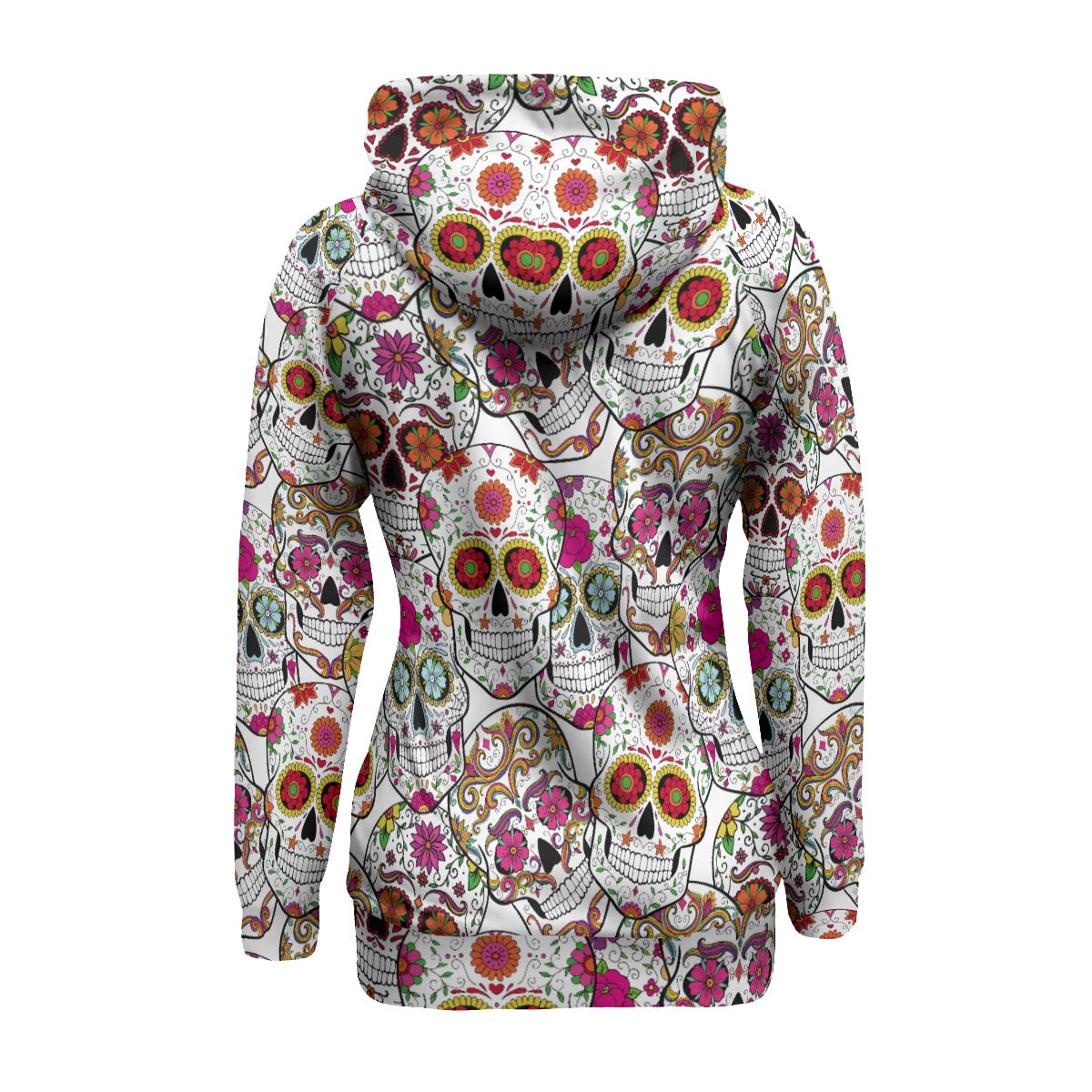 Day of the dead pattern Women's Long Pullover Hoodie