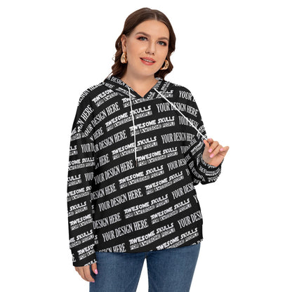 Custom print on demand pod Women's Hoodie Long Sleeve Sweatshirt With Hood(Plus Size)