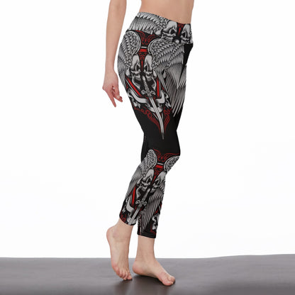 Skull gothic wings sword Women's Casual Leggings