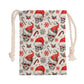 Gothic skeleton skull santa claus Drawstring Bag, Christmas skull bag shoulder bag backpack