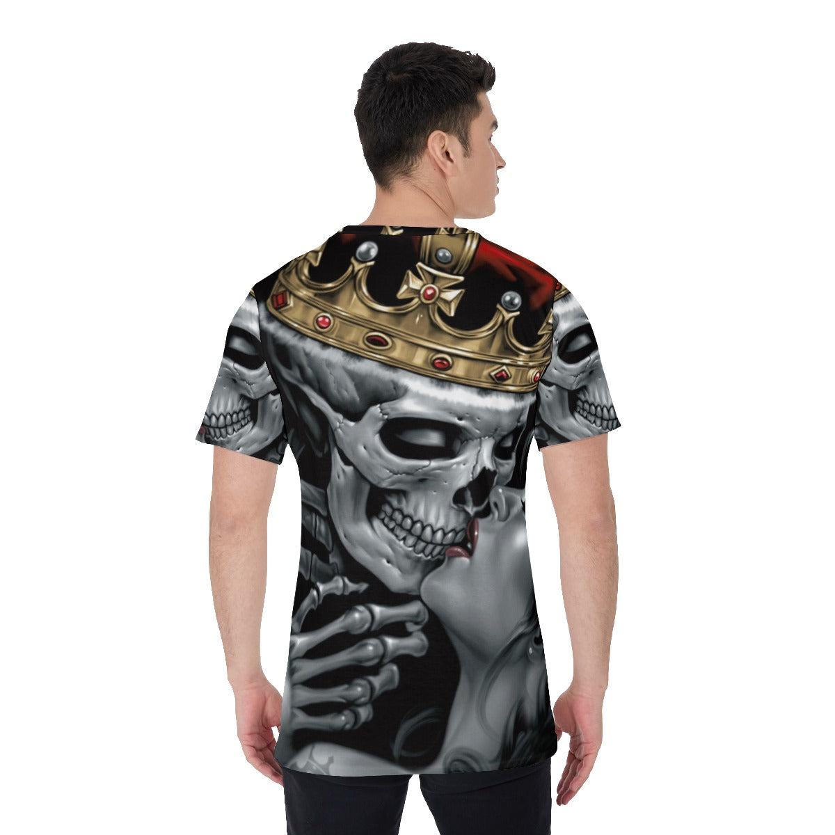 KING & QUEEN skull Men's O-Neck T-Shirt, Skull V-Neck tshirt