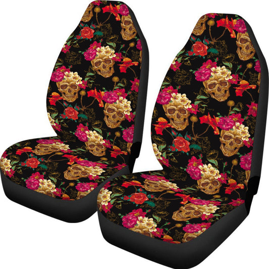 Sugar skull Car Seat Cover With Thickened Back