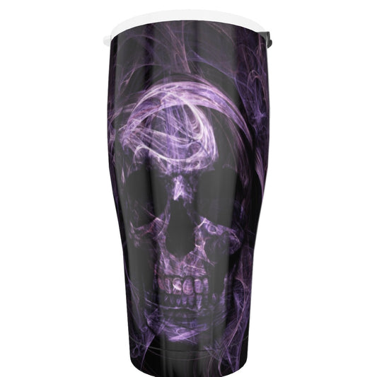 Halloween gothic skeleton Tumbler 30oz, Purple skull horror travel mug tumbler cup