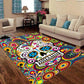 Sugar skull pattern Day of the dead Foldable Rectangular Floor Mat