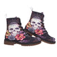 Gothic skull skeleton Boots, Halloween skeleton boots, Day of the dead boot shoes