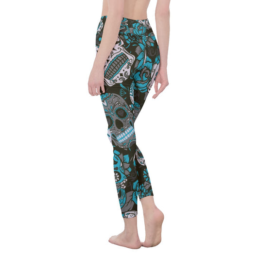 Sugar skull High Waist Leggings | Side Stitch Closure