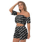 Custom Print on demand POD women's suit Off-Shoulder T-Shirt Shorts Suit