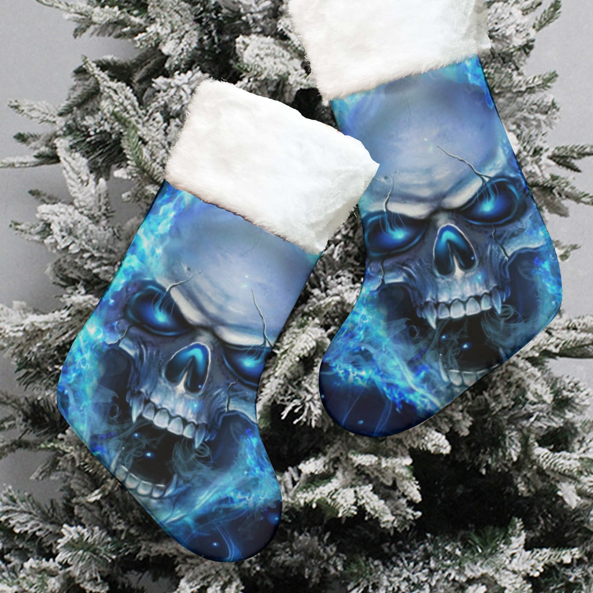 Flaming skull All-Over Print Christmas Socks