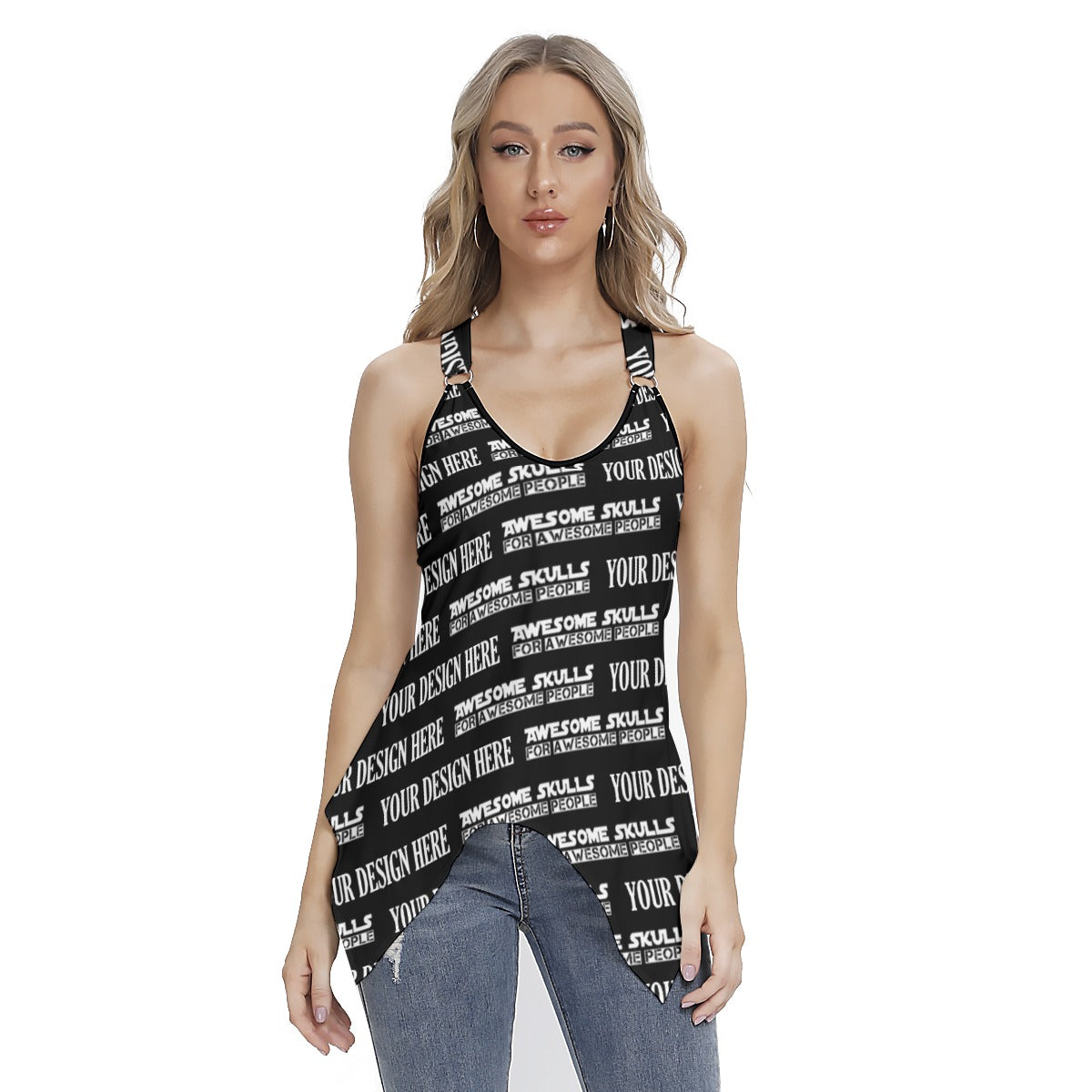 Custom print on demand pod Women's Top Skinny Sport Tank Top