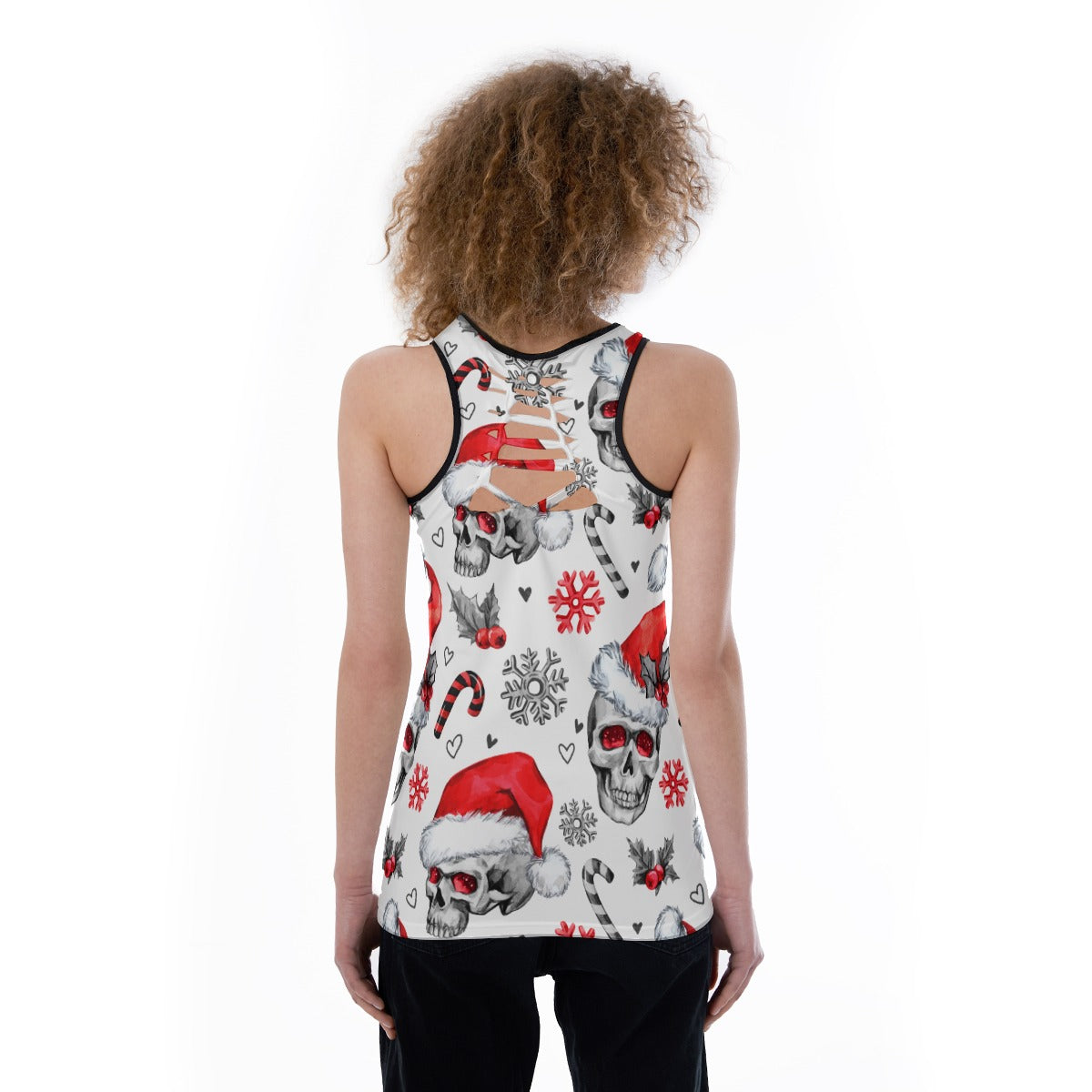 Sugar skull All-Over Print Women's Back Hollow Tank Top