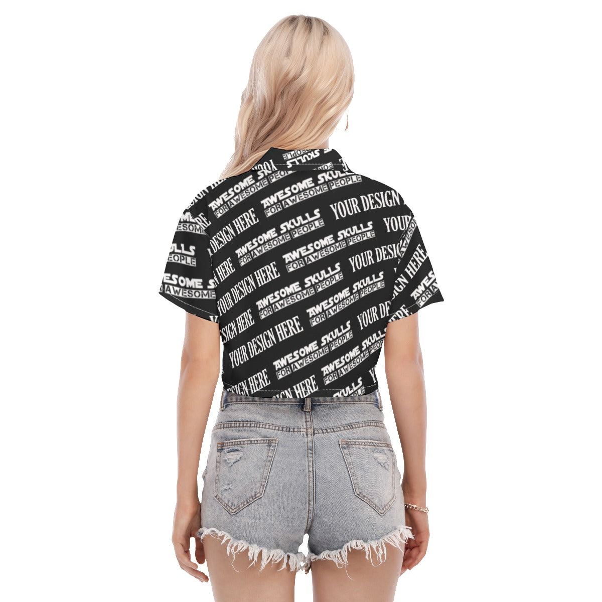 Custom print on demand pod Women's Shirts Cropped Shirt