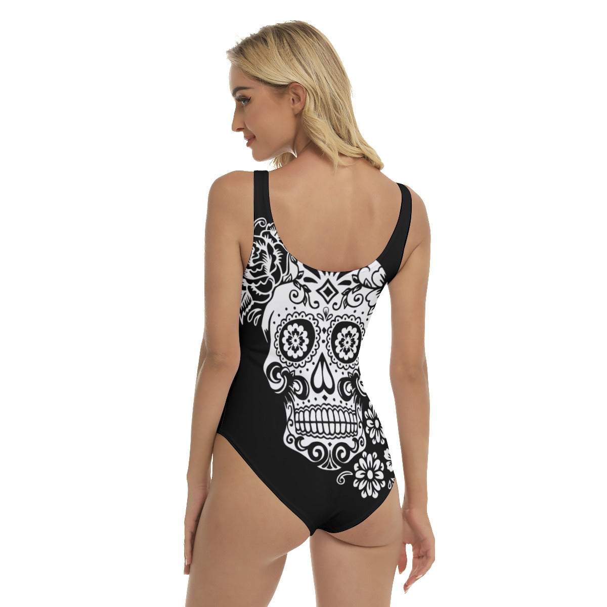 Sugar skull floral Women's One-piece Swimsuit, Day of the dead swimsuit