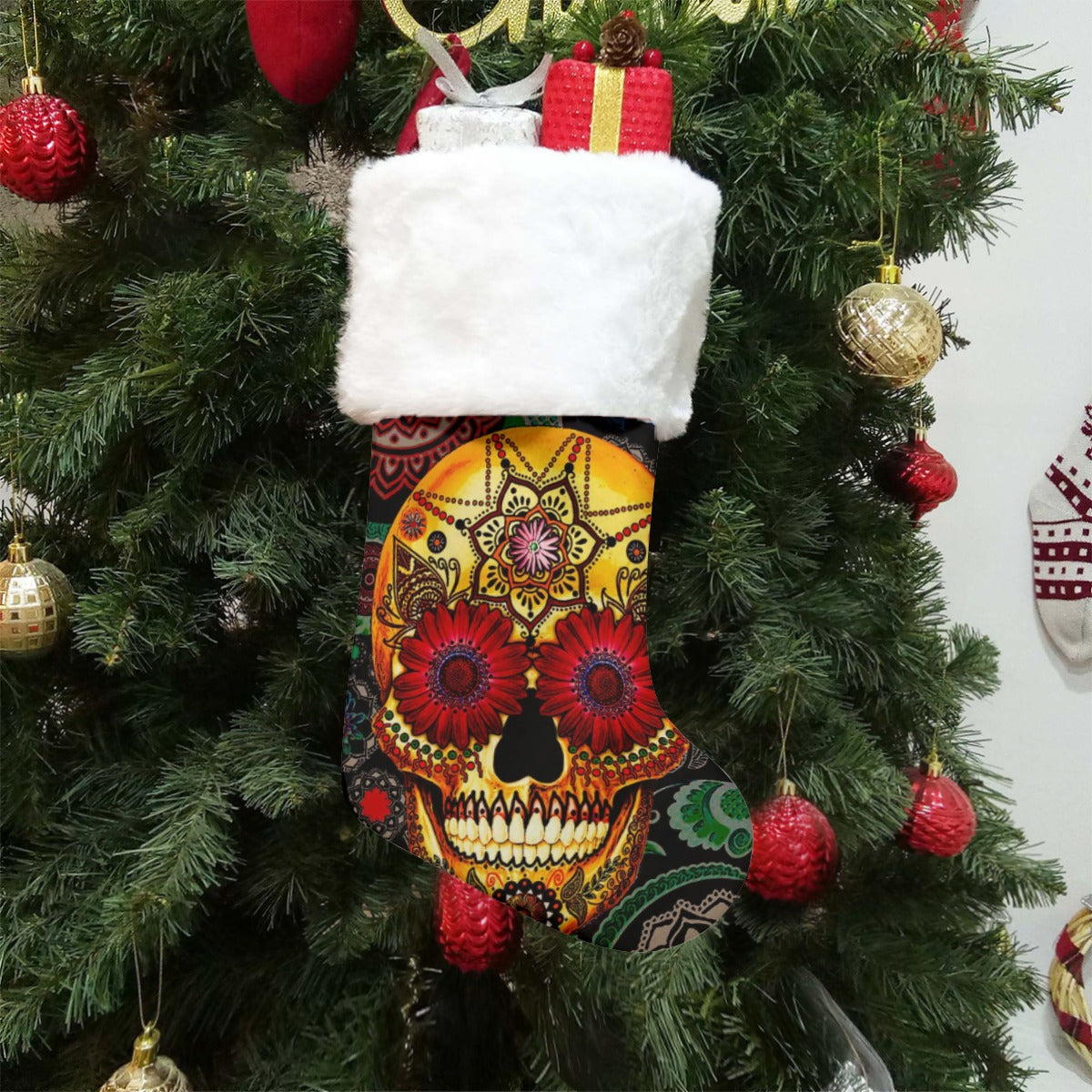 Day of the dead dia de los muertos Christmas Socks