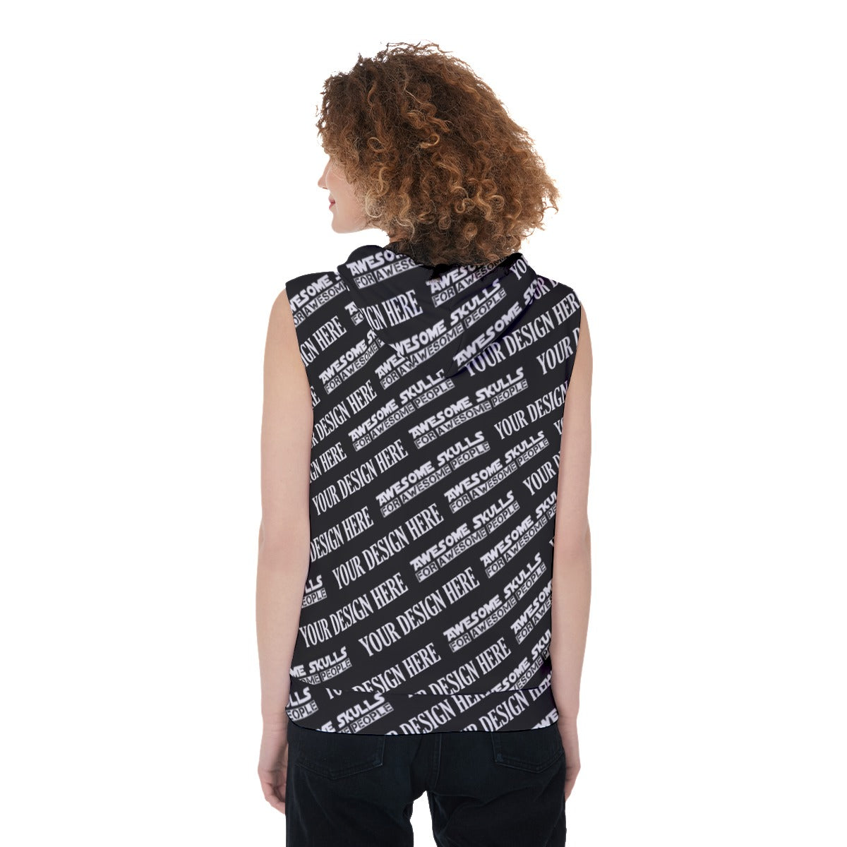 Custom print on demand pod Women's Hoodie Sleeveless Hoodie