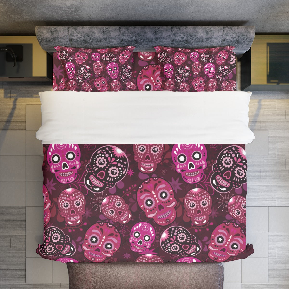 Day of the dead sugar skull Candy skulls Four-piece Duvet Cover Set