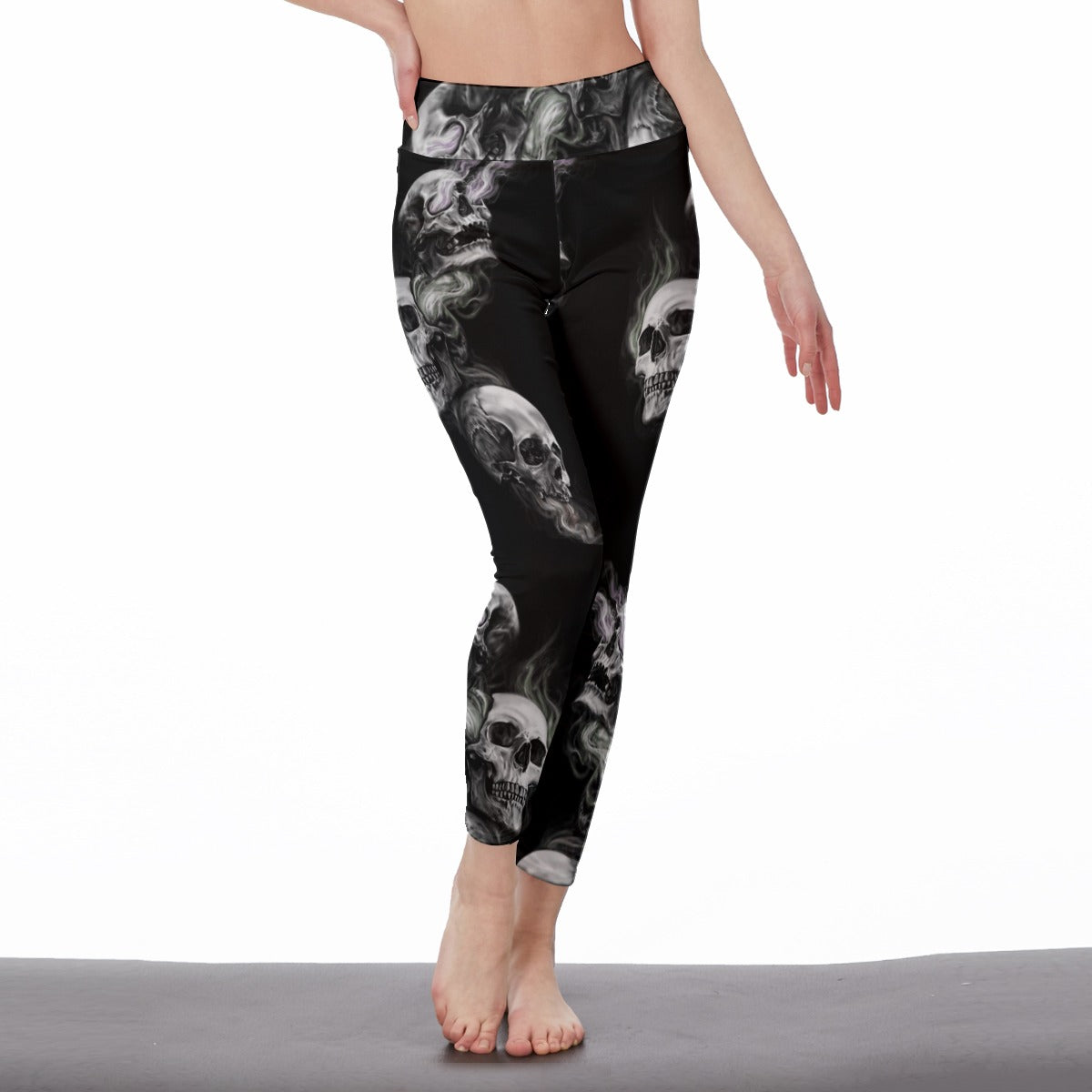 Fire skull Women's Casual Leggings, gothic skeleton yoga pants leggings, Halloween leggings