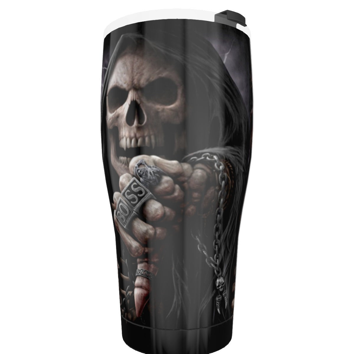 Gothic BOSS grim reaper skull Tumbler 30oz