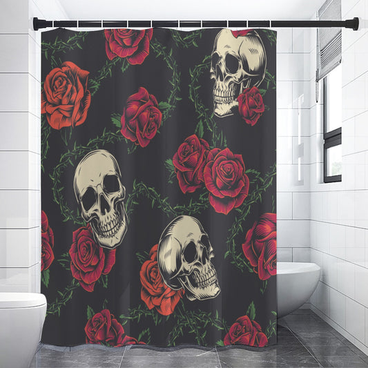 Floral skull Shower Curtains 150（gsm）