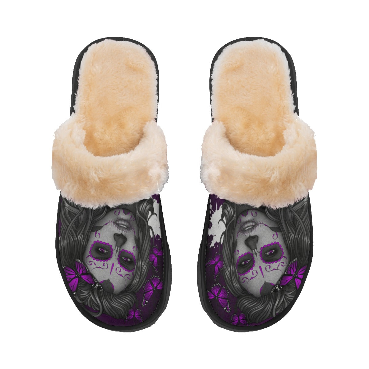 Sugar skull Home Plush Slippers