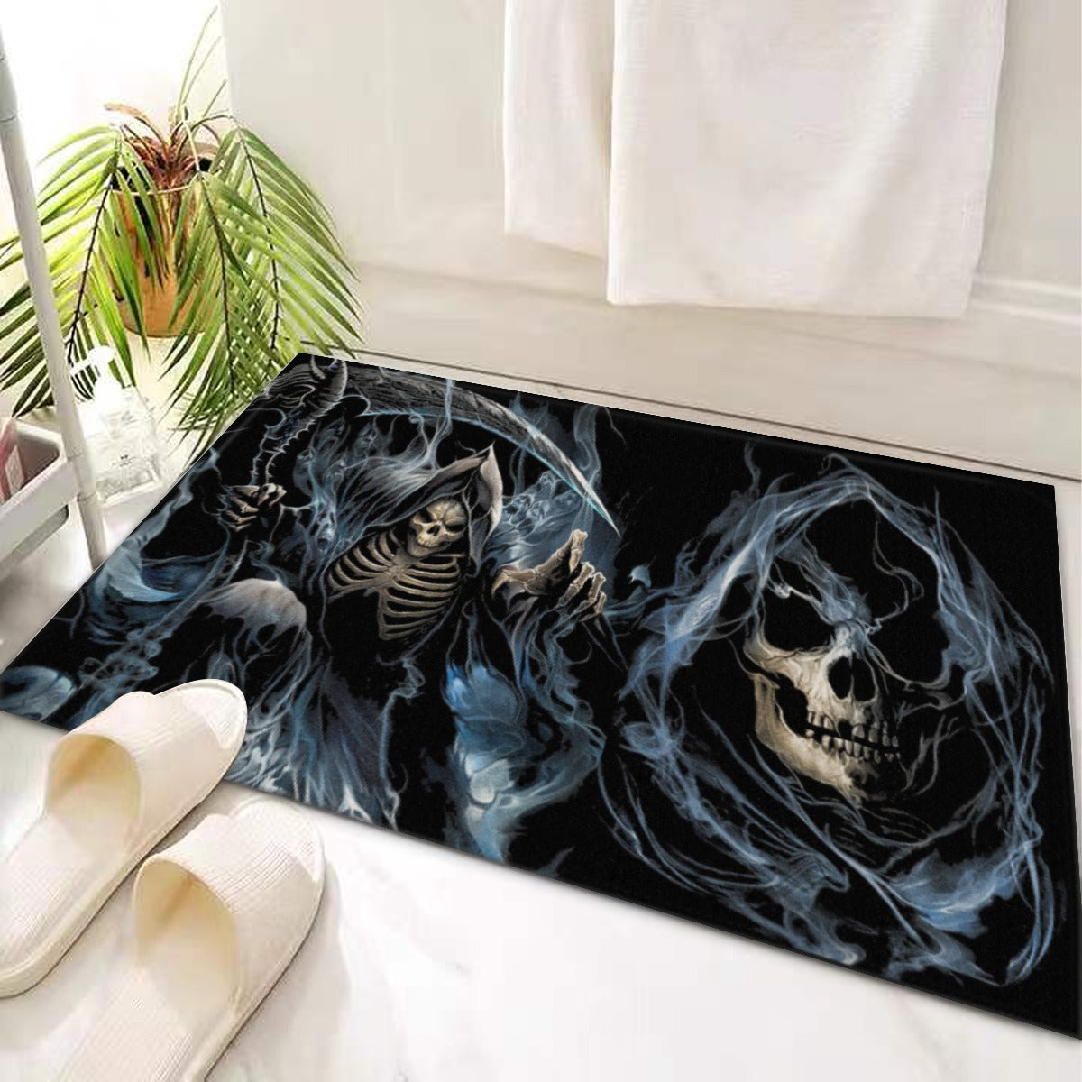 Grim reaper Halloween skull Door Mat