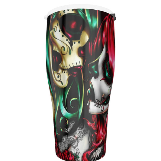 Sugar skull girls Tumbler 30oz, Day of the dead Dia de los muertos tumbler travel mug cup