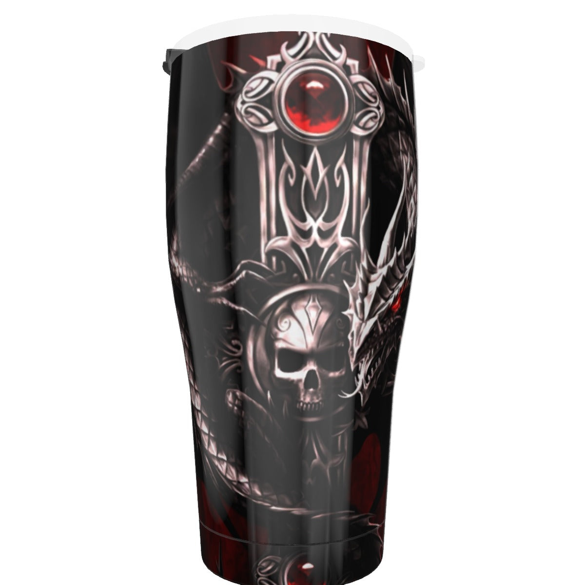 Gothic Dragon skull Tumbler 30oz, Halloween evils skull tumbler cup mug