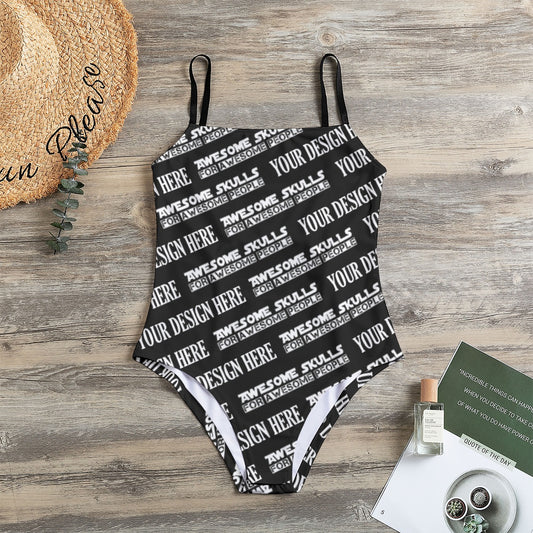 Custom Print on demand POD women's swimsuit Halter Strap Swimsuit