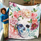 Rose skull skeleton Household Lightweight & Breathable Quilt, Halloween gothic quilt blanket
