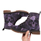 Gothic flaming skull boots shoes for men women, grim reaper skull shoes boots