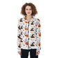 Gothic Halloween skeleton pumpkin Women's Zip Up Hoodie