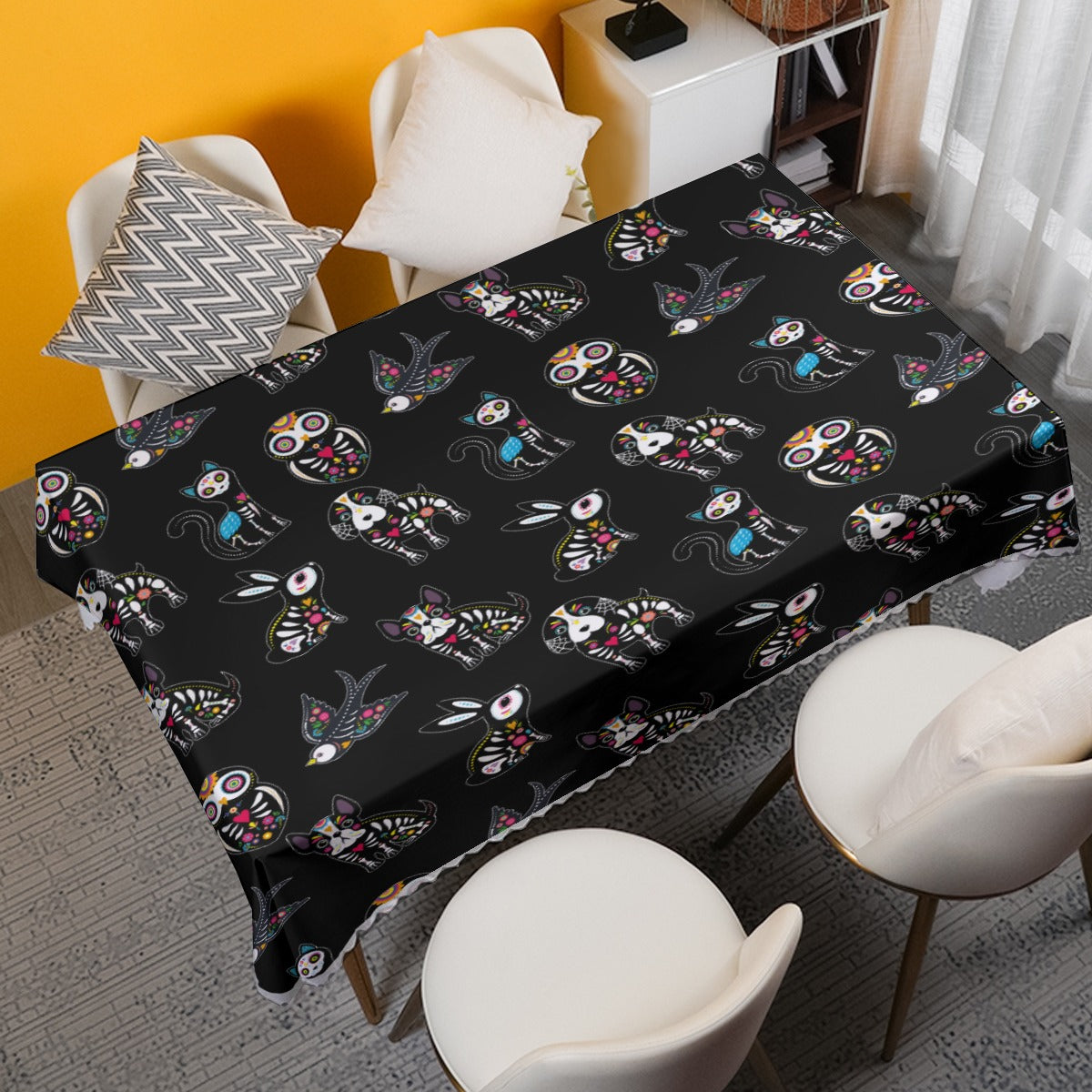 Sugar skull animal Waterproof tablecloth | Square 180(gsm)
