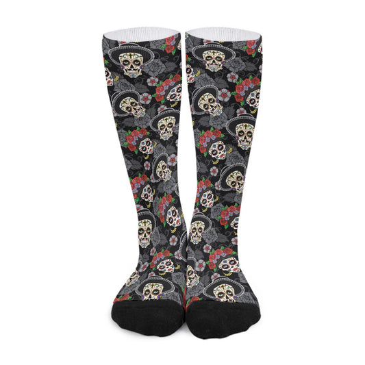 Gothic Day of the dead dia de los muertos sugar skulls Unisex Long Socks