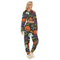 Halloween pumpkin Women's Crop Sweatshirt Suit, Halloween gothic suit