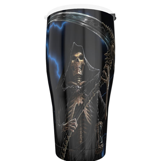 Fire flaming gothic skull grim repaer Tumbler 30oz