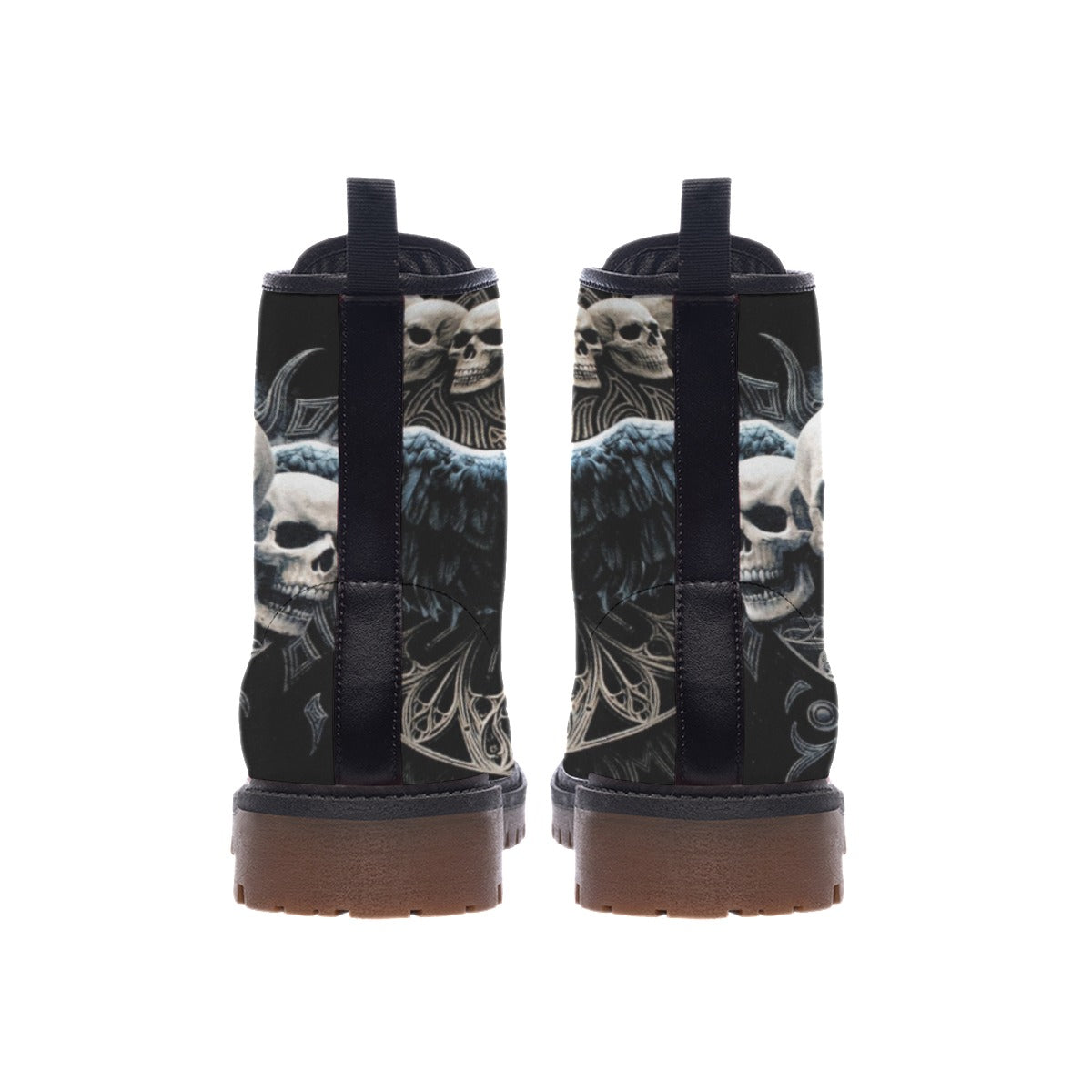 Gothic Halloween Men's Martin Short Boots, skull bird gothic men's shoes
