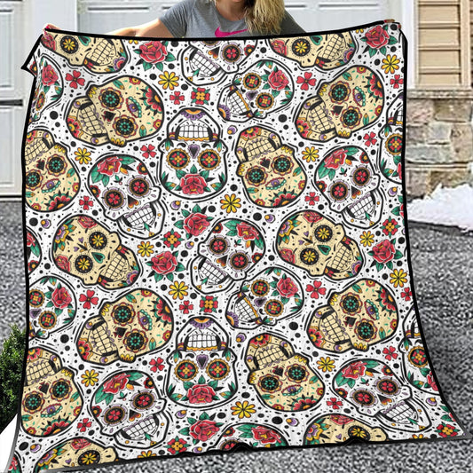 Dia de los muertos pattern Sugar skull art Household Lightweight & Breathable Quilt