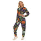 Halloween pumpkin Women's Crop Sweatshirt Suit, Halloween gothic suit