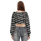 Custom print on demand pod Women's Hoodie V-neck Long Sleeve Cropped Sweatshirt