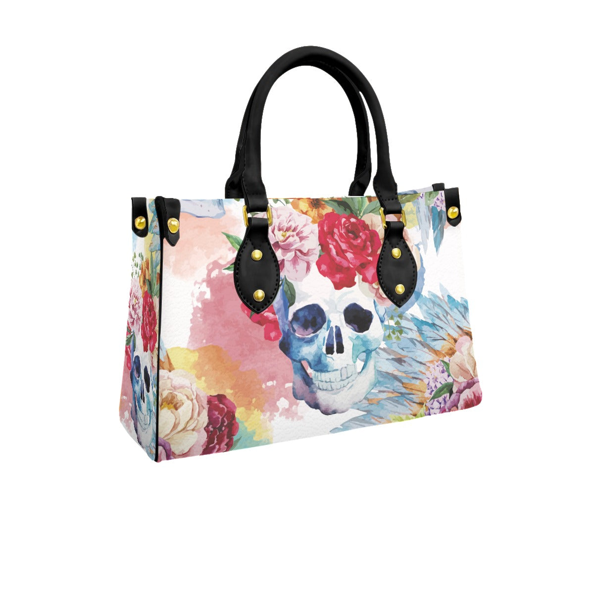 Floral skull Handbag, sugar skull handbag, sugar skull purse, Halloween handbag