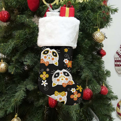 Sugar skull cat stocking All-Over Print Christmas Socks