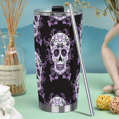 Day of the dead sugar skull dia de los muertos Tumbler 20oz (with Straw)