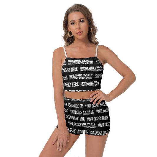 Custom Print on demand POD women's suit Camisole Shorts Suit