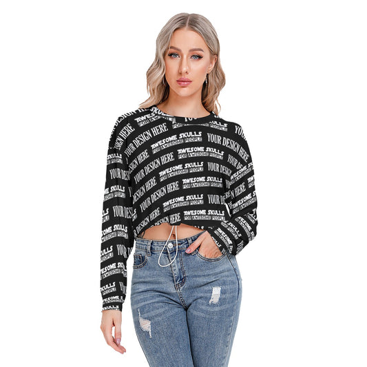 Custom print on demand pod Women's Hoodie Long Sleeve Sweatshirt With Hem Drawstring